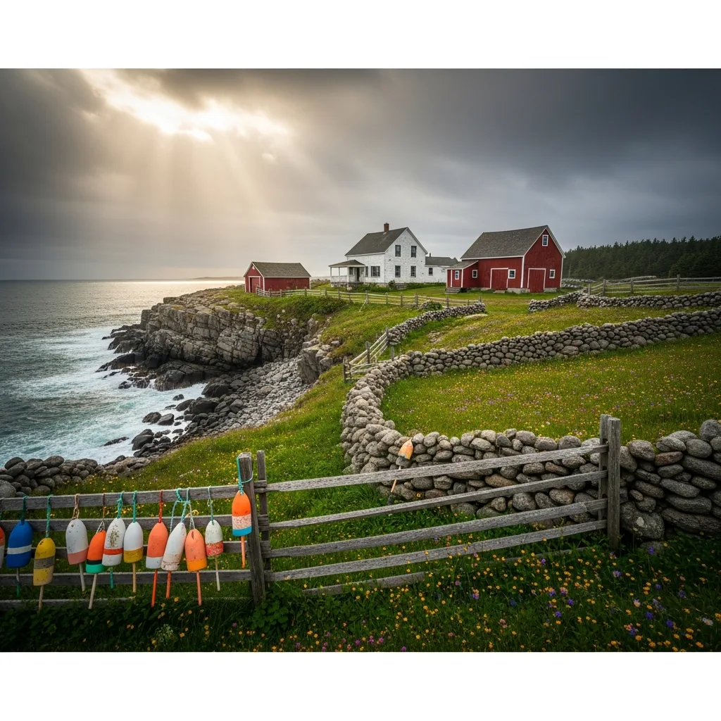 Maine saltwater farm homestead overlooking the Atlantic ocean