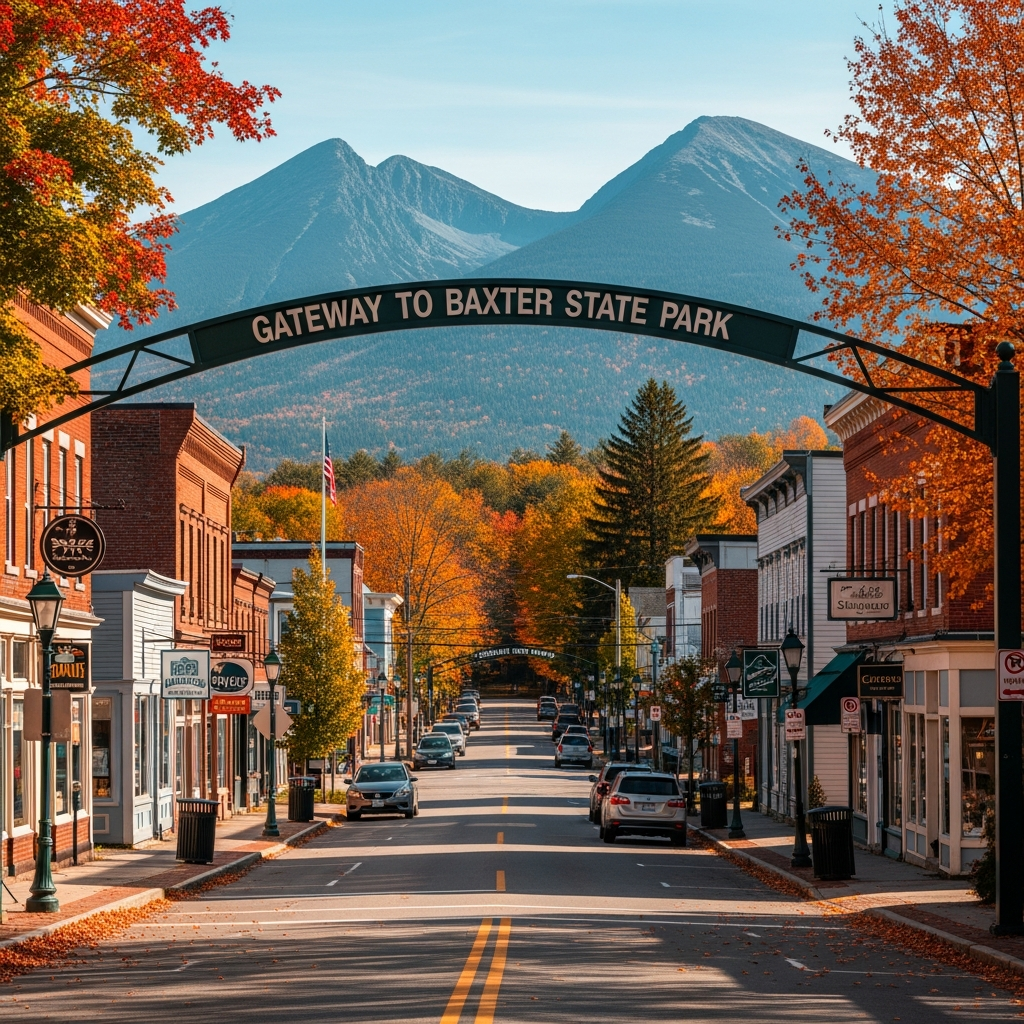 Millinocket Maine with Mount Katahdin in the distance